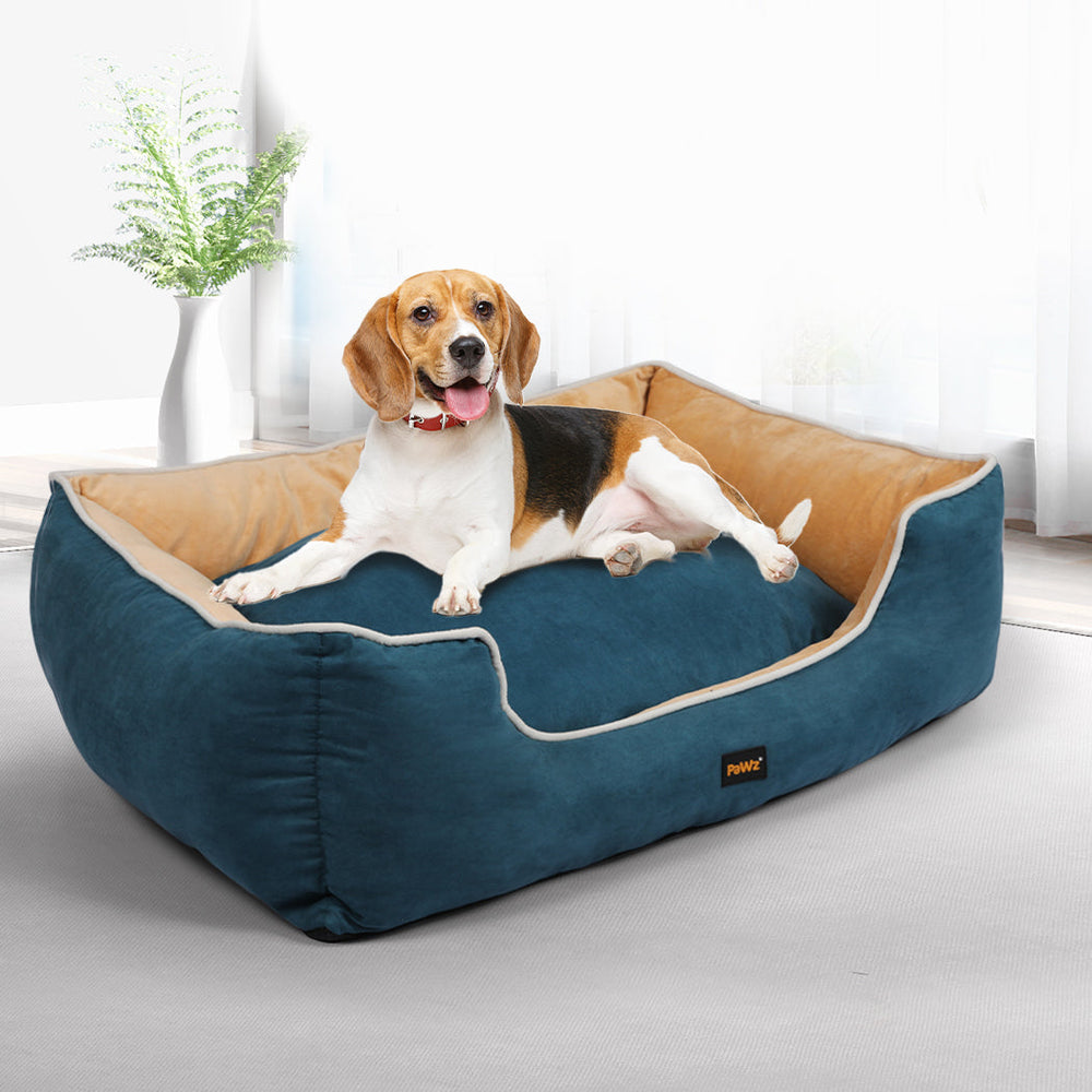 PaWz Pet Bed Mattress Dog Cat Pad Mat Puppy Cushion Soft Warm Washable XL Blue