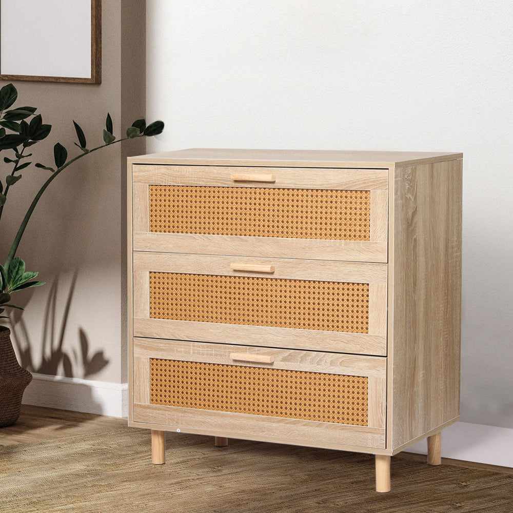 Levede Storage Cabinet Rattan Dresser Chest of Drawers Tallboy Cane Furniture