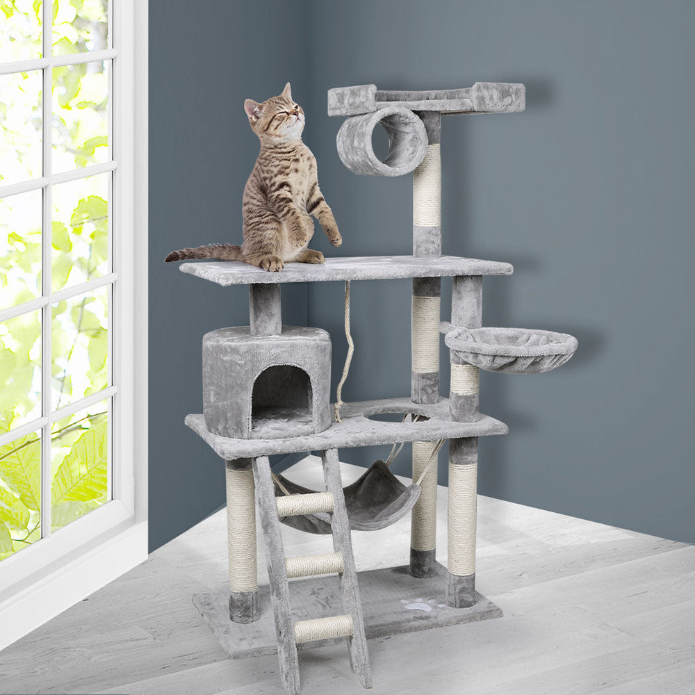 Pawz Cat Tree Scratching Post Pet Scratcher Condo Tower Furniture 140cm Grey