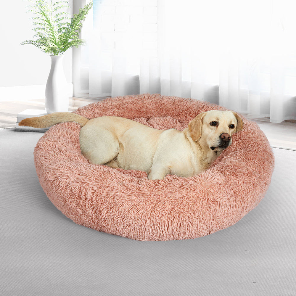 PaWz Pet Bed Cat Dog Donut Nest Calming Kennel Cave Deep Sleeping Pink XXXL