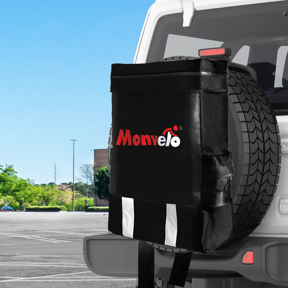 Monvelo Spare Wheel Bag Recovery Accessory Trash Storage Bin 60L Rear Snatch