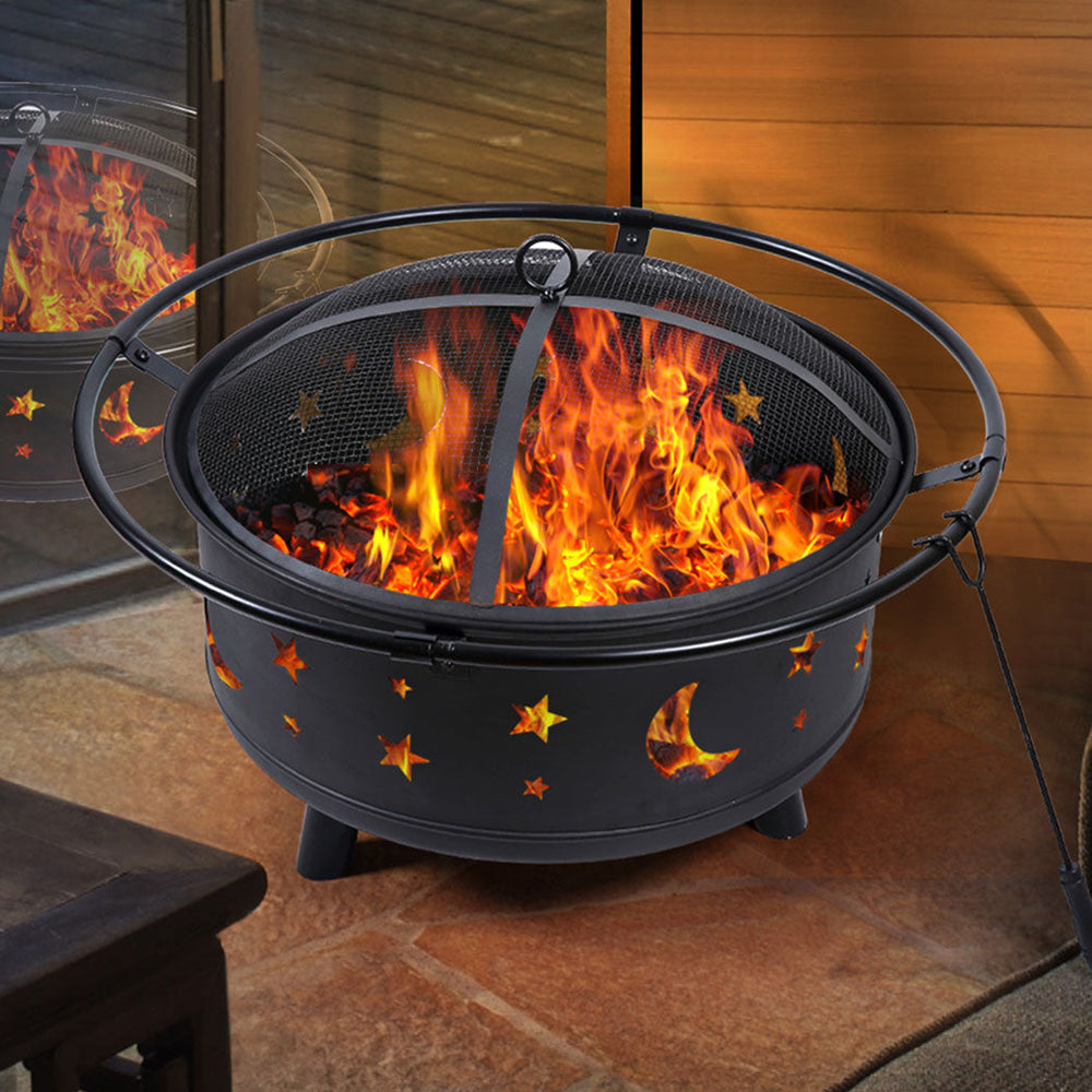 Traderight Group  Fire Pit BBQ Grill Pits Outdoor Fireplace Camping Portable Garden Patio Heater