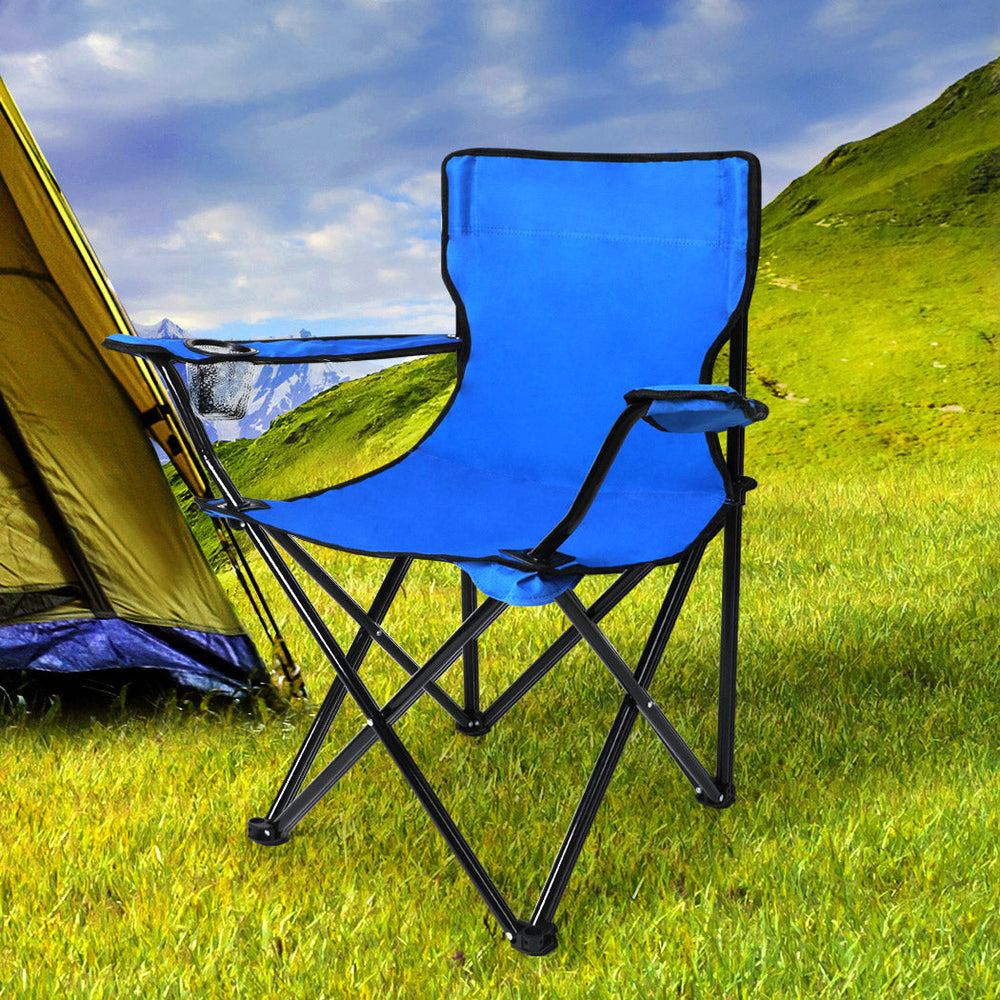 Levede Camping Chairs Folding Arm Foldable Portable Outdoor Fishing Picnic Chair