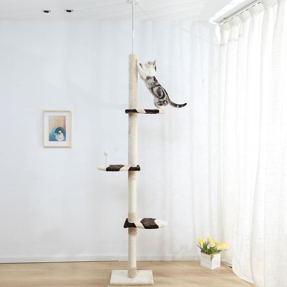 PaWz Cat Scratching Post Tree Condo Furniture Scratcher Tower 228-288 High Cream