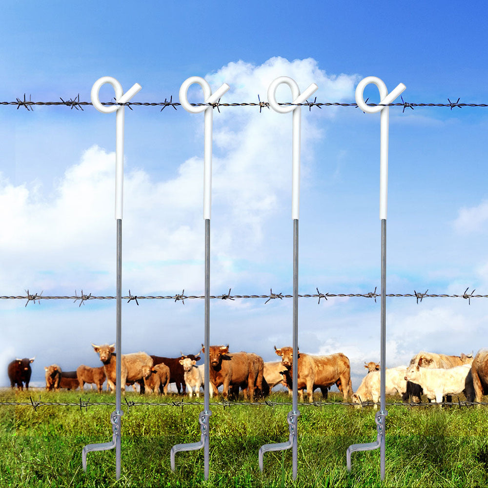 Lambu Fence Pigtail Posts Steel Electric Graze Farming Post Tape Fencing x20