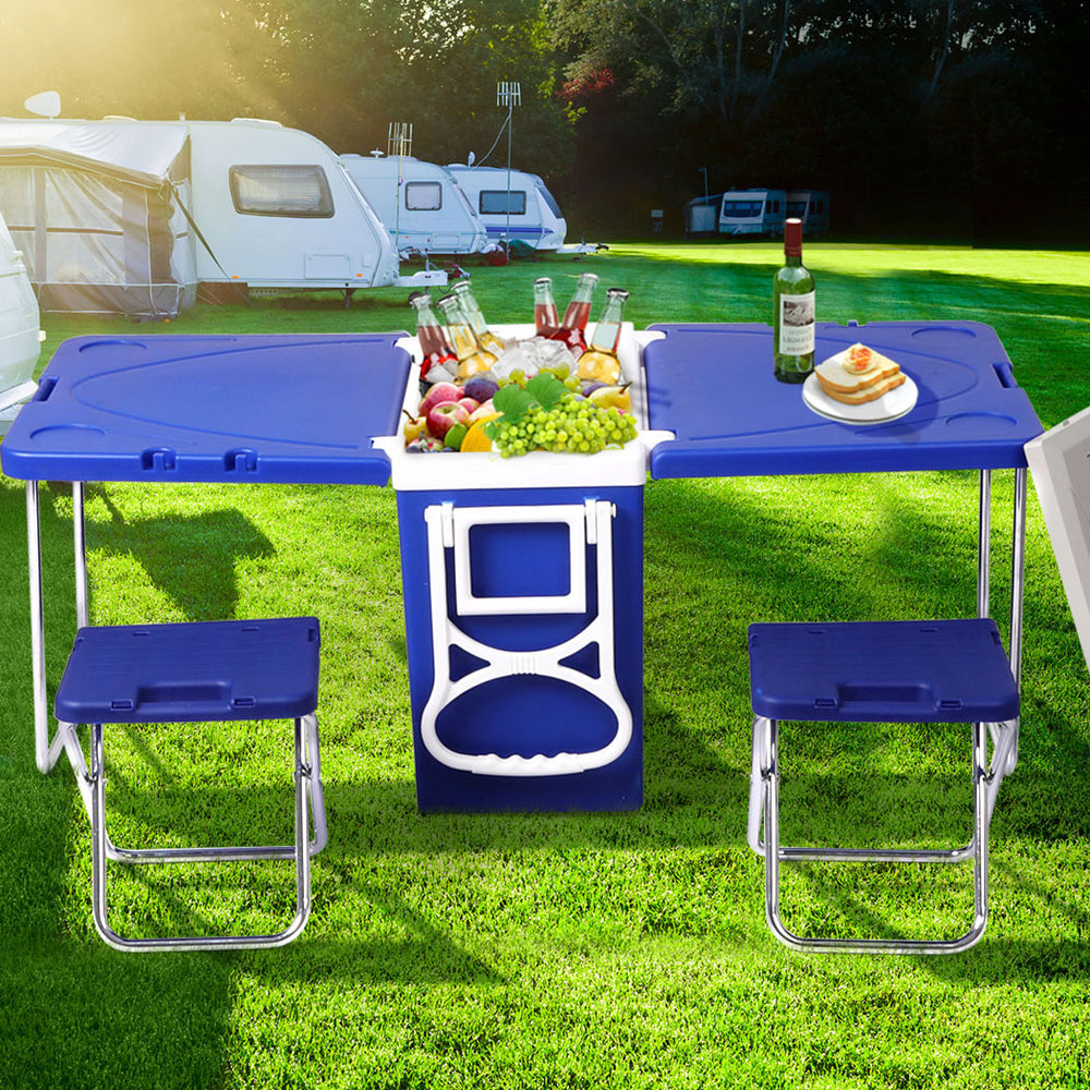 Levede Cooler Box Camping Table Chair Icebox Esky Outdoor Rolling Picnic Beach