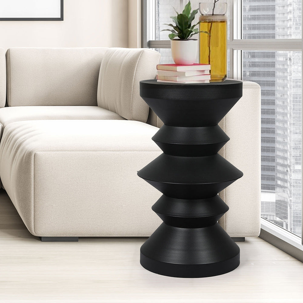 Levede Side Table Round  End Bedside Nightstand Geometric Stool Steel Top 35CM