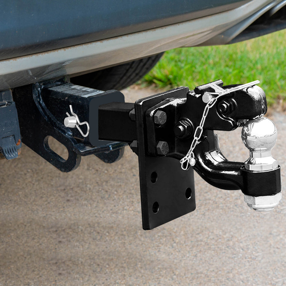 Manan Pintle Hook Hitch Tow Ball Mount Adjustable Trailer Towing Receiver 8 Tons