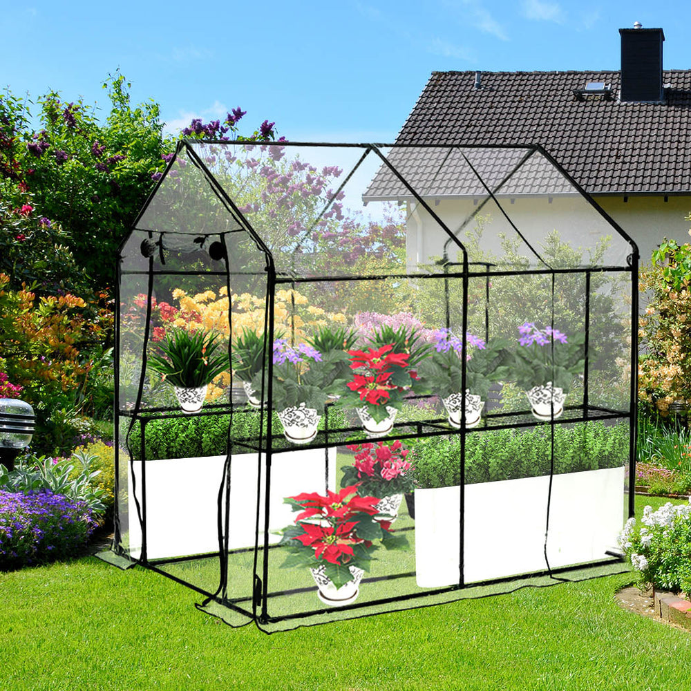 Levede 2 Tier Walk In Greenhouse Garden Shed PVC Cover Film Tunnel Green House