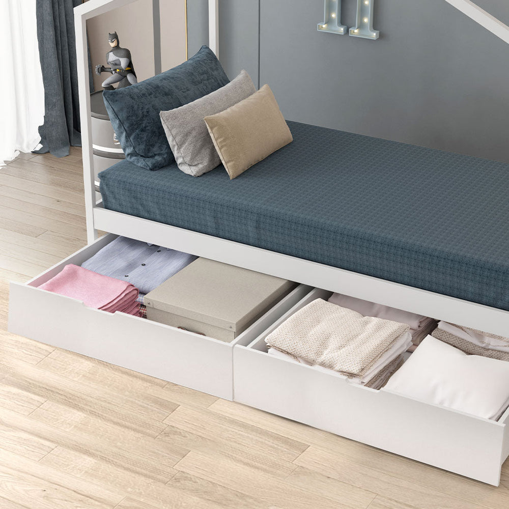 Levede 2x Bed Frame Storage Drawers Wooden Timber Trundle For Bed Frame Base