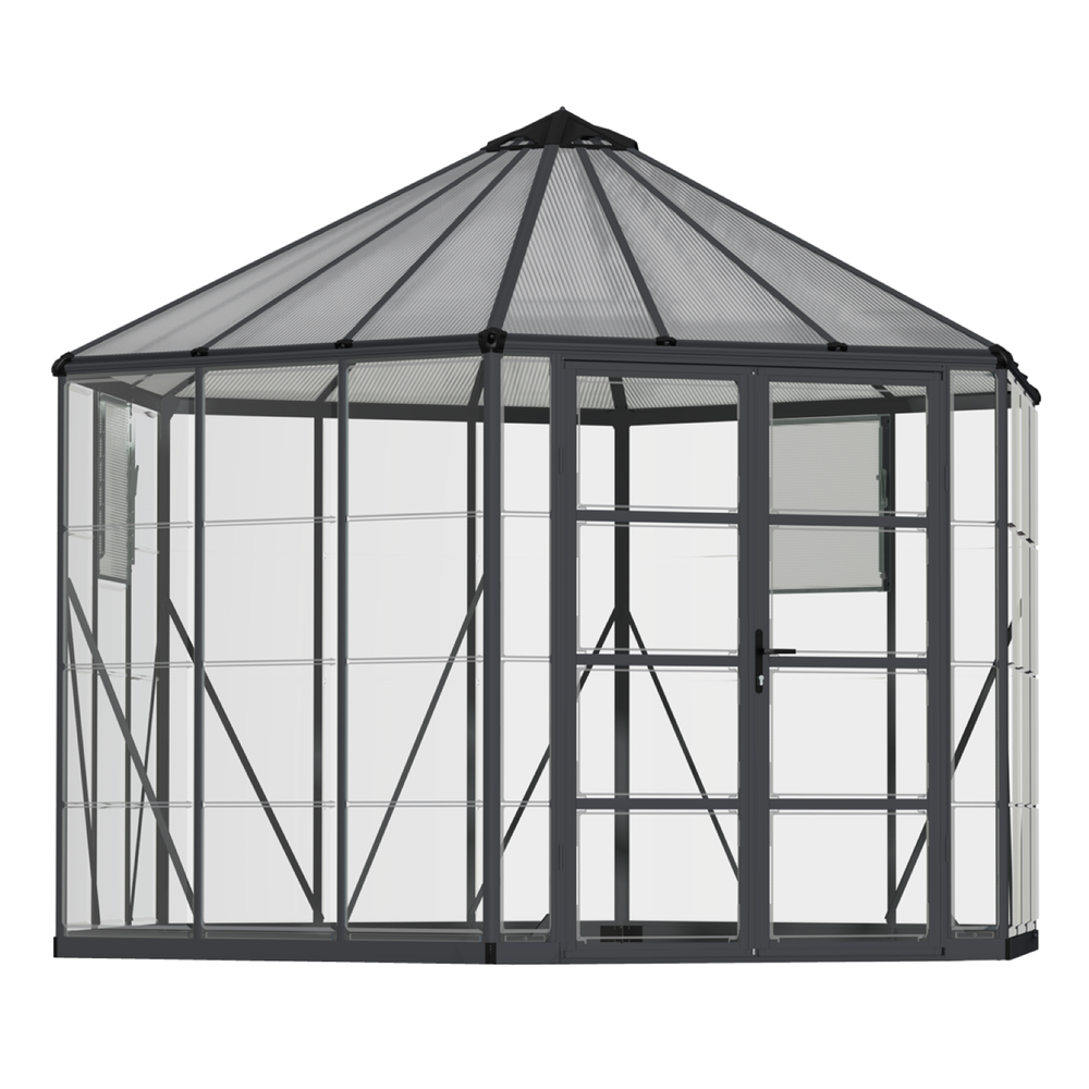 Maze Walk in Polycarbonate Greenhouse Oasis Hex 12ft