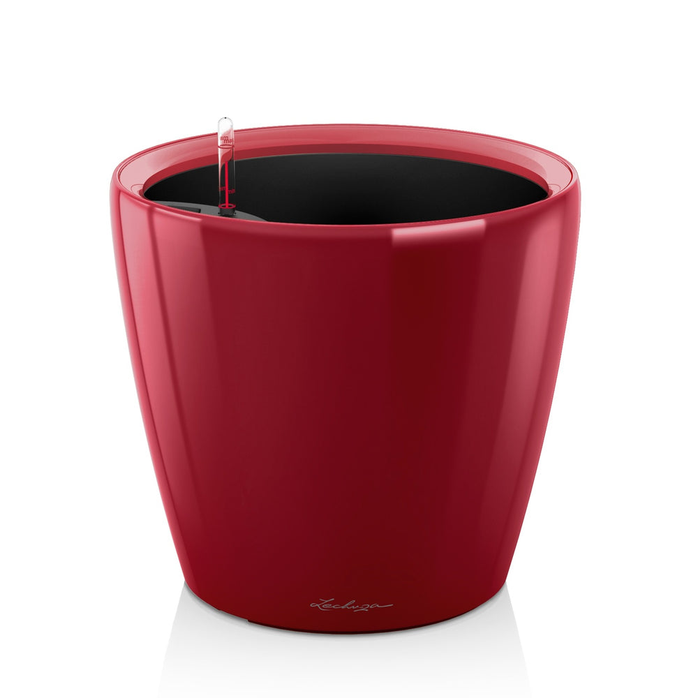 LECHUZA CLASSICO LS 28 PLANTER POT (HIGH GLOSS SCARLET RED)