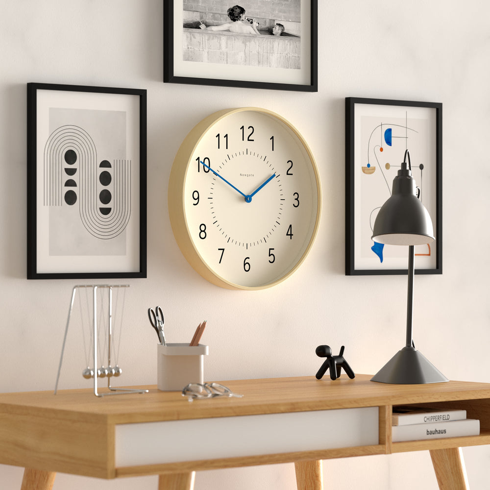 Newgate Monopoly Plywood Wall Clock With Blue Hands