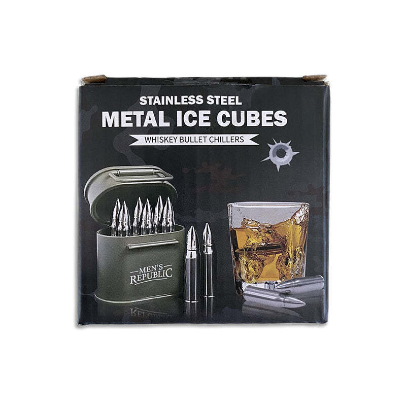 6pc Men&#39;s Republic Alcohol/Whiskey Bullet Shaped Reusable Ice Stones
