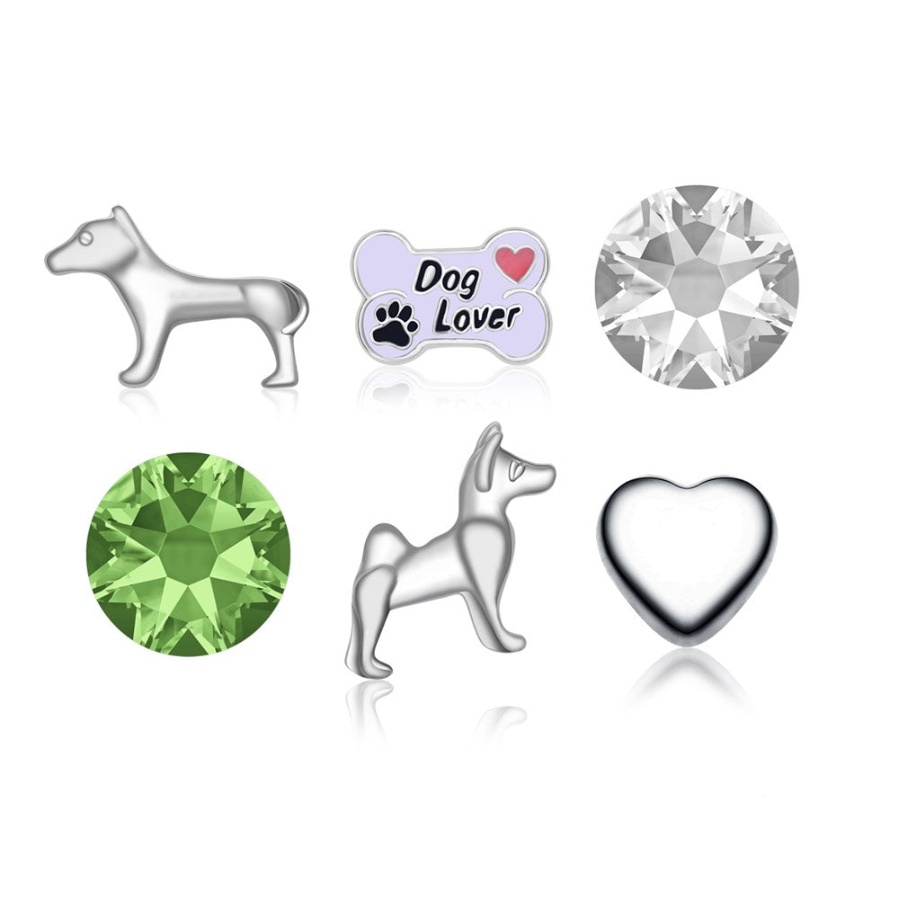 I Love Dogs Floating Charm Necklace
