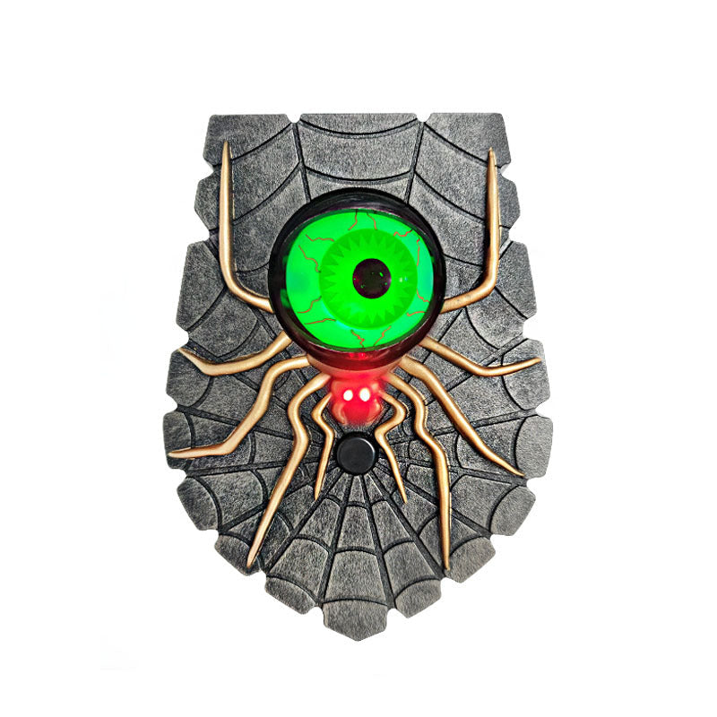 Halloween Spider Doorbell with Scary Eyeball Glowing One-Eyed Doorbell Push with Spooky Sounds Decorations Book Week Costume