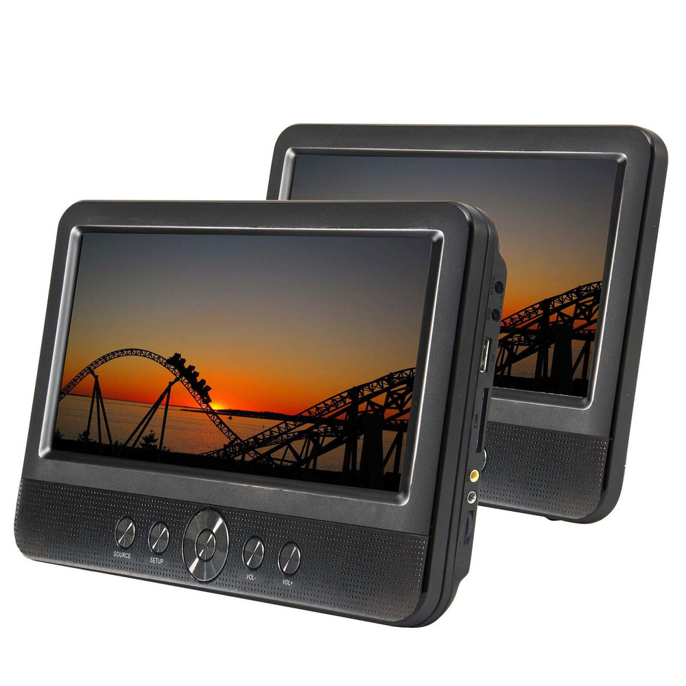 Lenoxx 10&quot; Twin Screen Portable DVD for Car w/ Headrest Mounting Straps