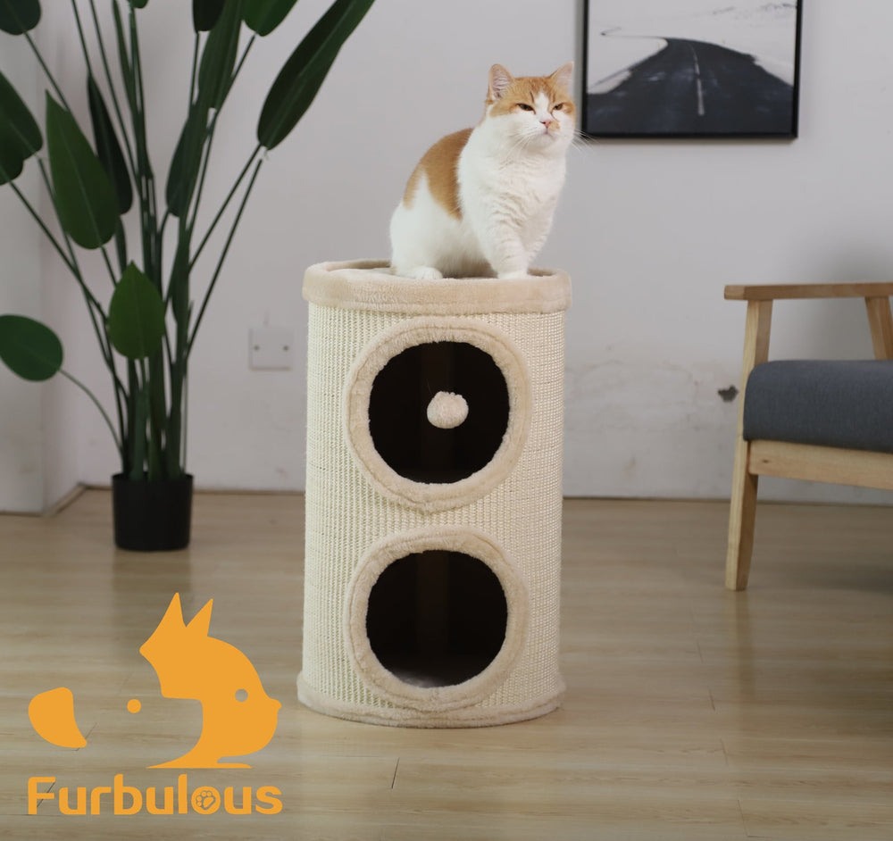 Furbulous Cat Tower 2 level Condo with Dangle Toy