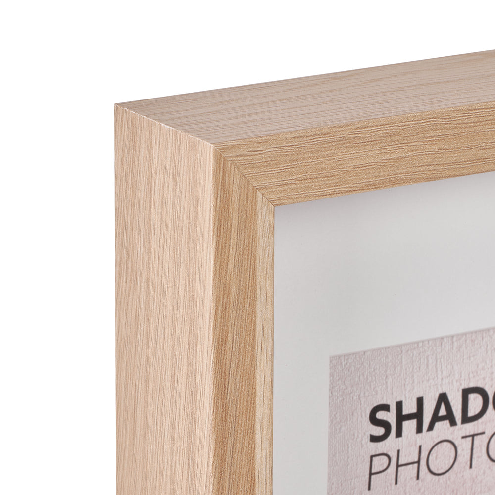 Marketlane Set of 2 A3 mat to A4 Oak Shadow Box Wooden Photo Frame