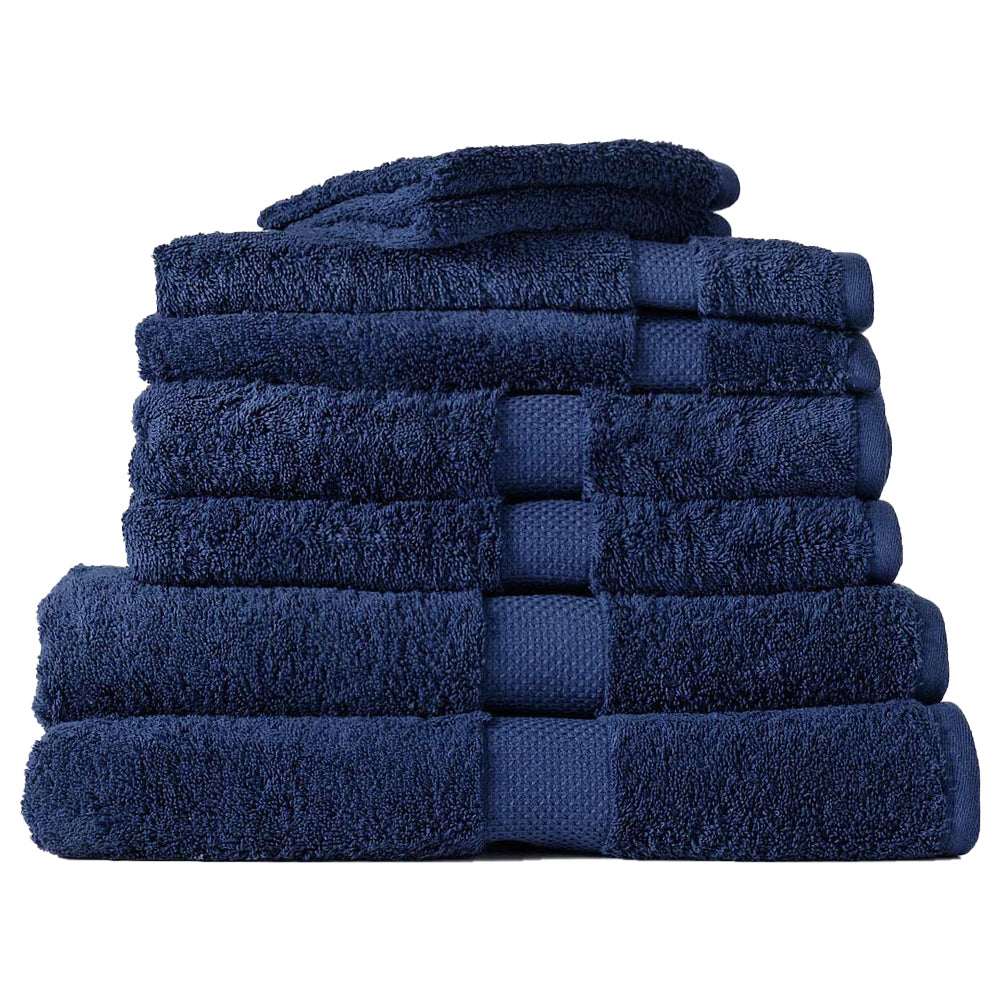 8pc Canningvale Royal Splendour Home Decor Bathroom Towel Set Mezzanotte Blue