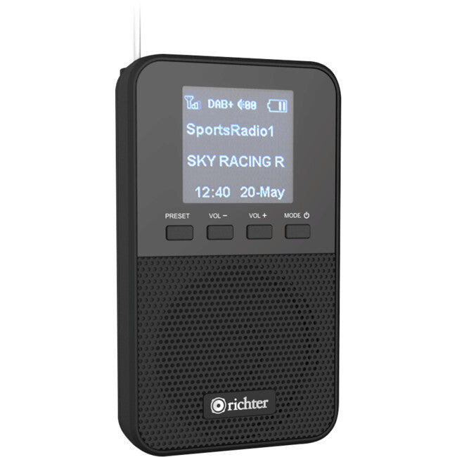 Richter DAB+ Digital FM Pocket Radio Micro Speaker w/ Headphones