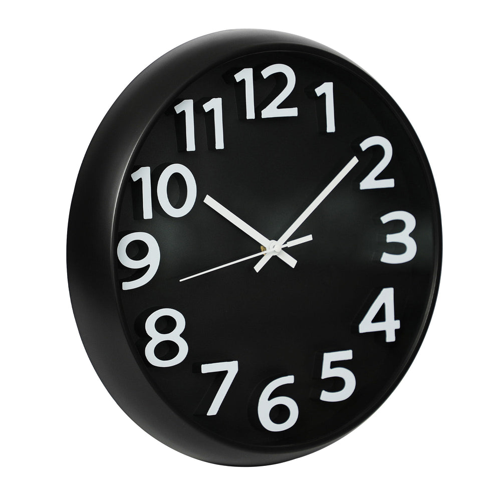 Alexis 35cm Round Silent Non-Ticking Wall Clock Black