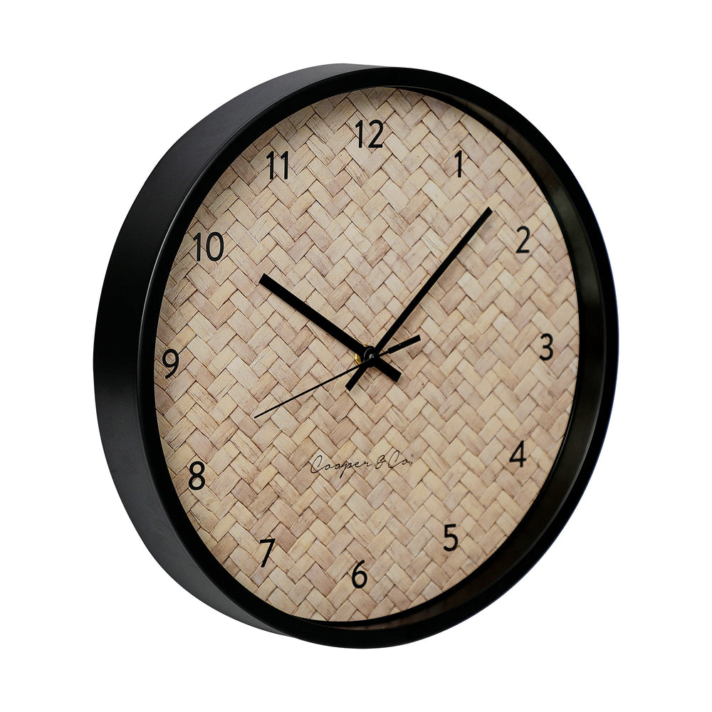 Roma 35cm Round Silent Non-Ticking Wall Clock Natural