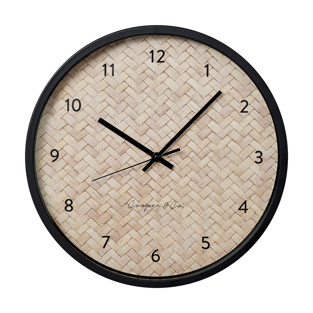 Roma 35cm Round Silent Non-Ticking Wall Clock Natural