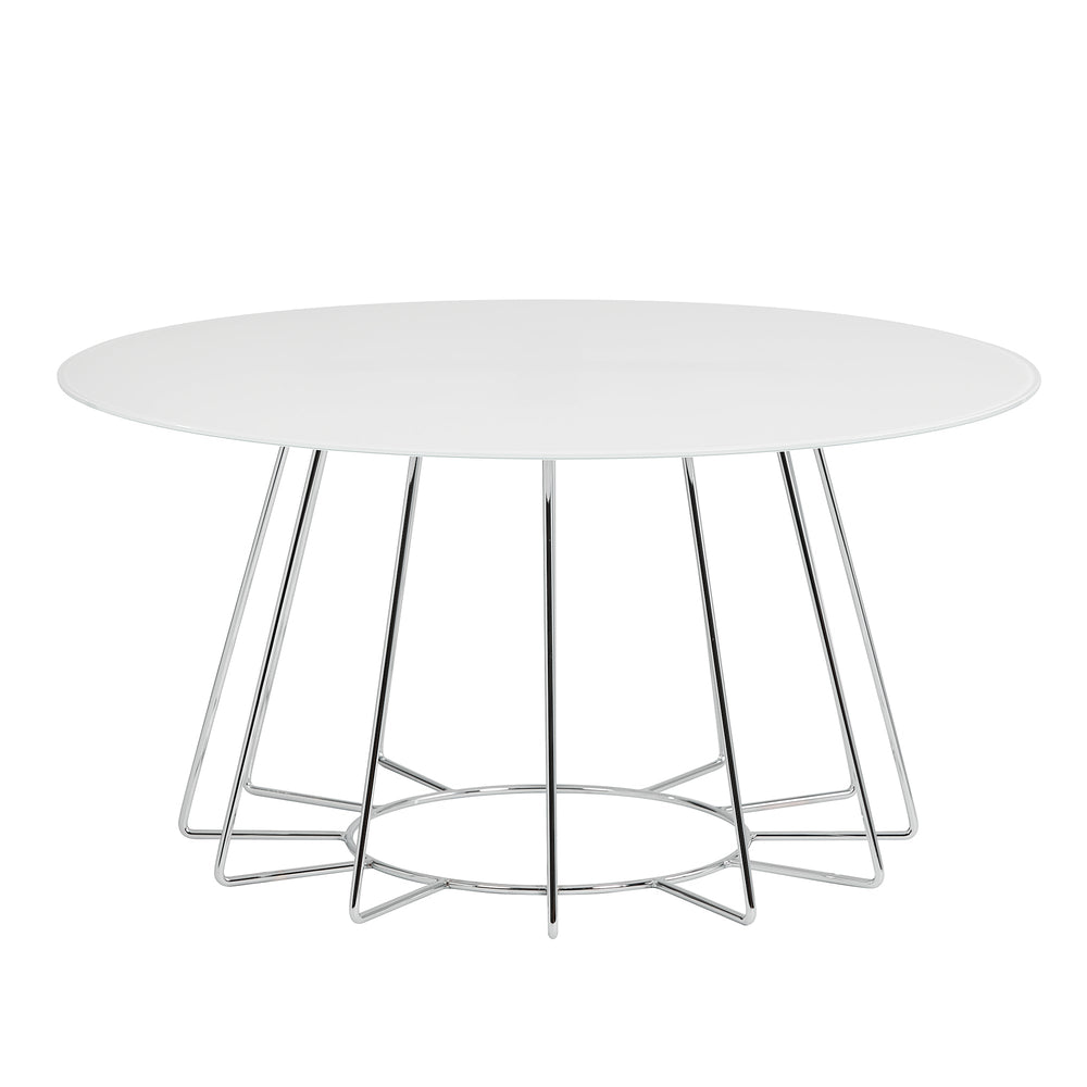 Marketlane 80cm Round Glass Top Coffee Table -White