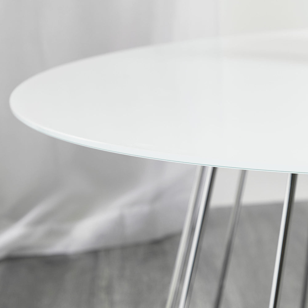 Marketlane 80cm Round Glass Top Coffee Table -White