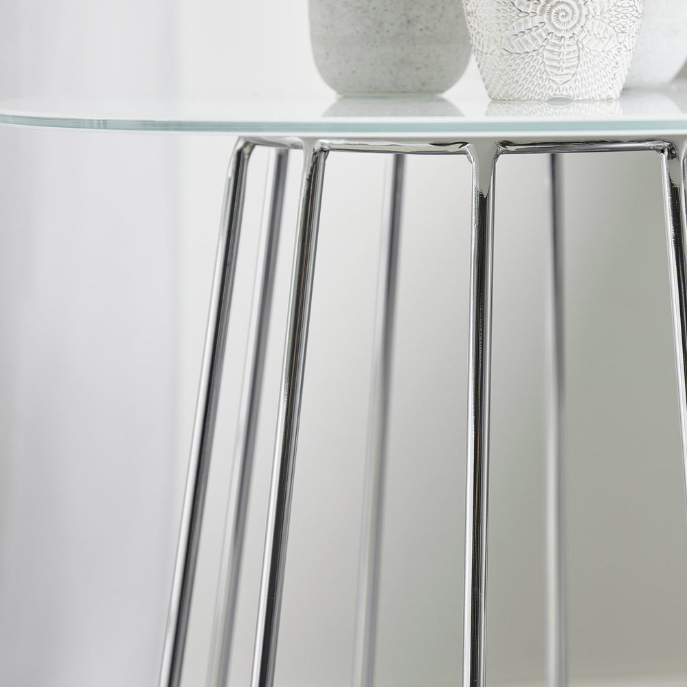 Marketlane 40cm Round Glass Side Table - White