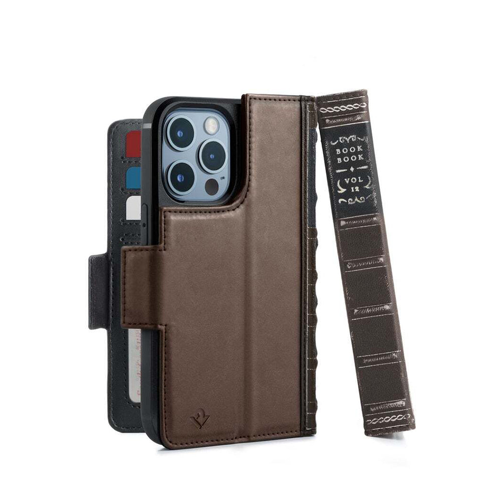 Twelve South BookBook Phone Cover For iPhone 13 Pro MagSafe Brown