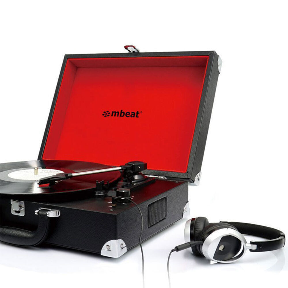 mbeat Retro Turntable Briefcase Black