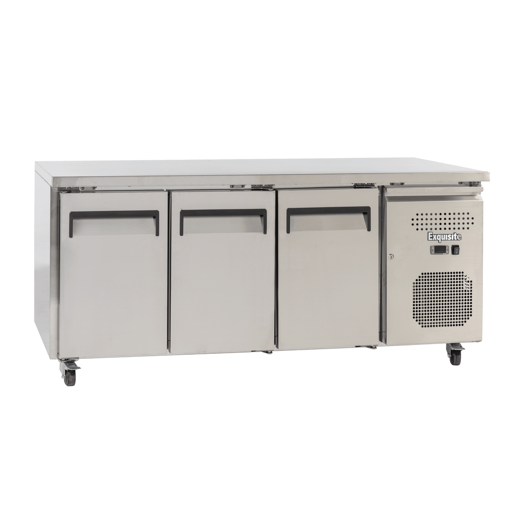 Exquisite USC400H Three Solid Doors Underbench Storage Refrigerators 465 Litre