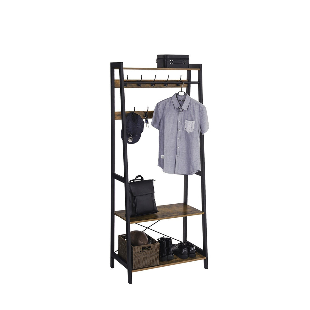VASAGLE Clothes Rack Coat Stand Garment Hanger Closet Organiser Shoe Rack Bench