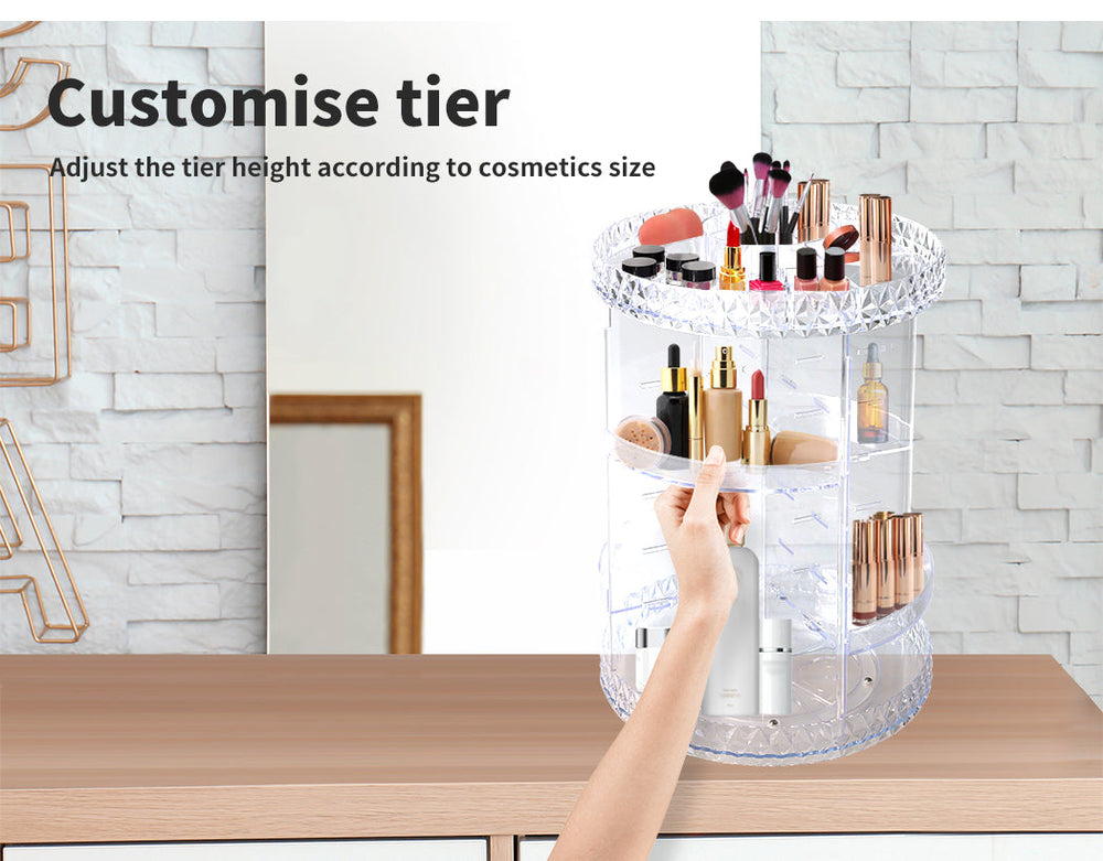 Traderight Group  Makeup Organiser Acrylic Cosmetic Storage Holder Display Stand 360o Rotating