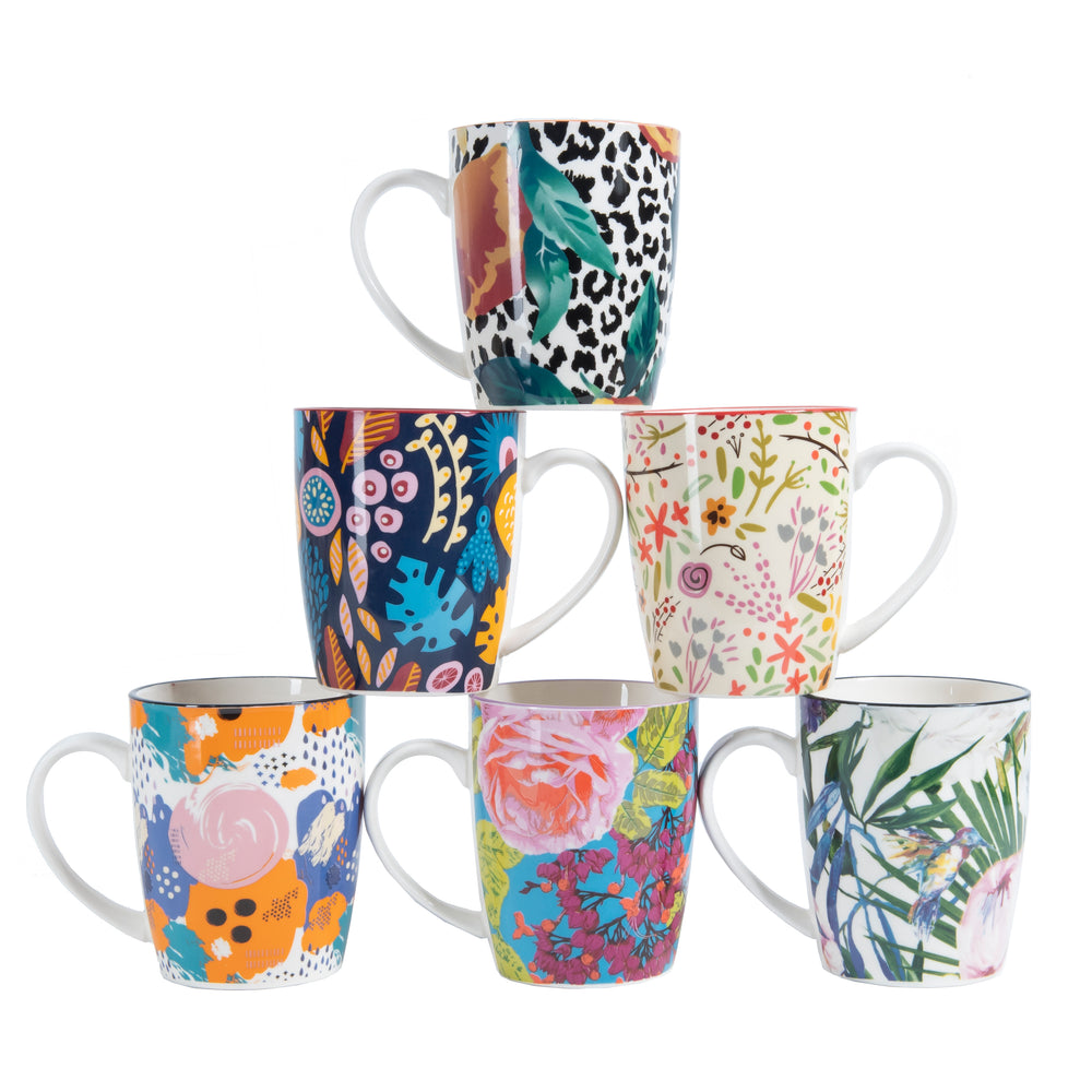 Set Of 6. Floral Trend Mug