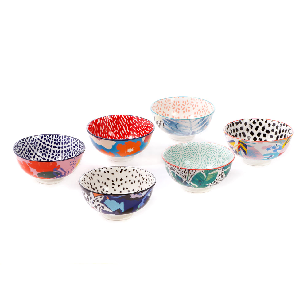 Set Of 6, 15Cm Ceramic Lifestyle Bowls