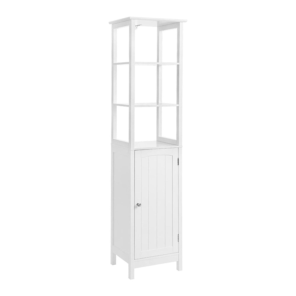 VASAGLE Floor Cabinet with 3 Open Compartments and Adjustable Shelf White