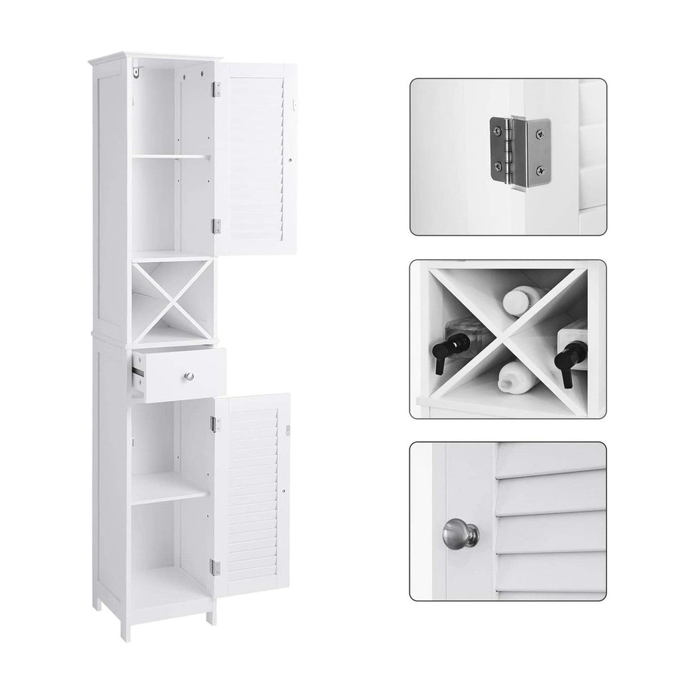 VASAGLE Floor Cabinet with 2 Doors and Shelves White