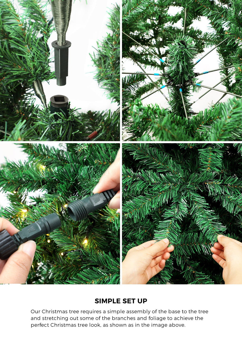 Mazam LED Christmas Tree 2.1M 7FT Xmas Trees Decorations Green 1050 Tips