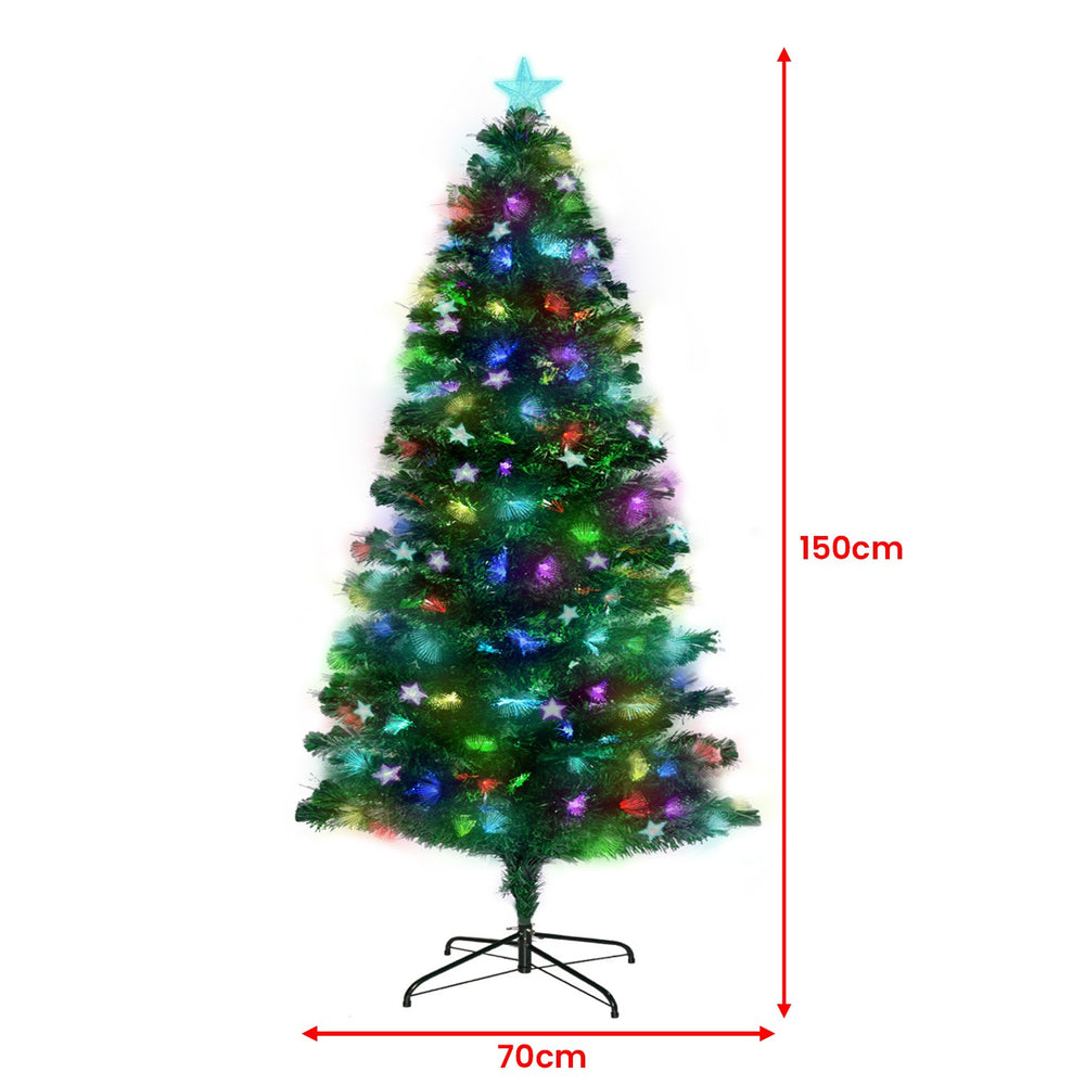 Christabelle 1.5m Enchanted Pre Lit Fibre Optic Christmas Tree Stars