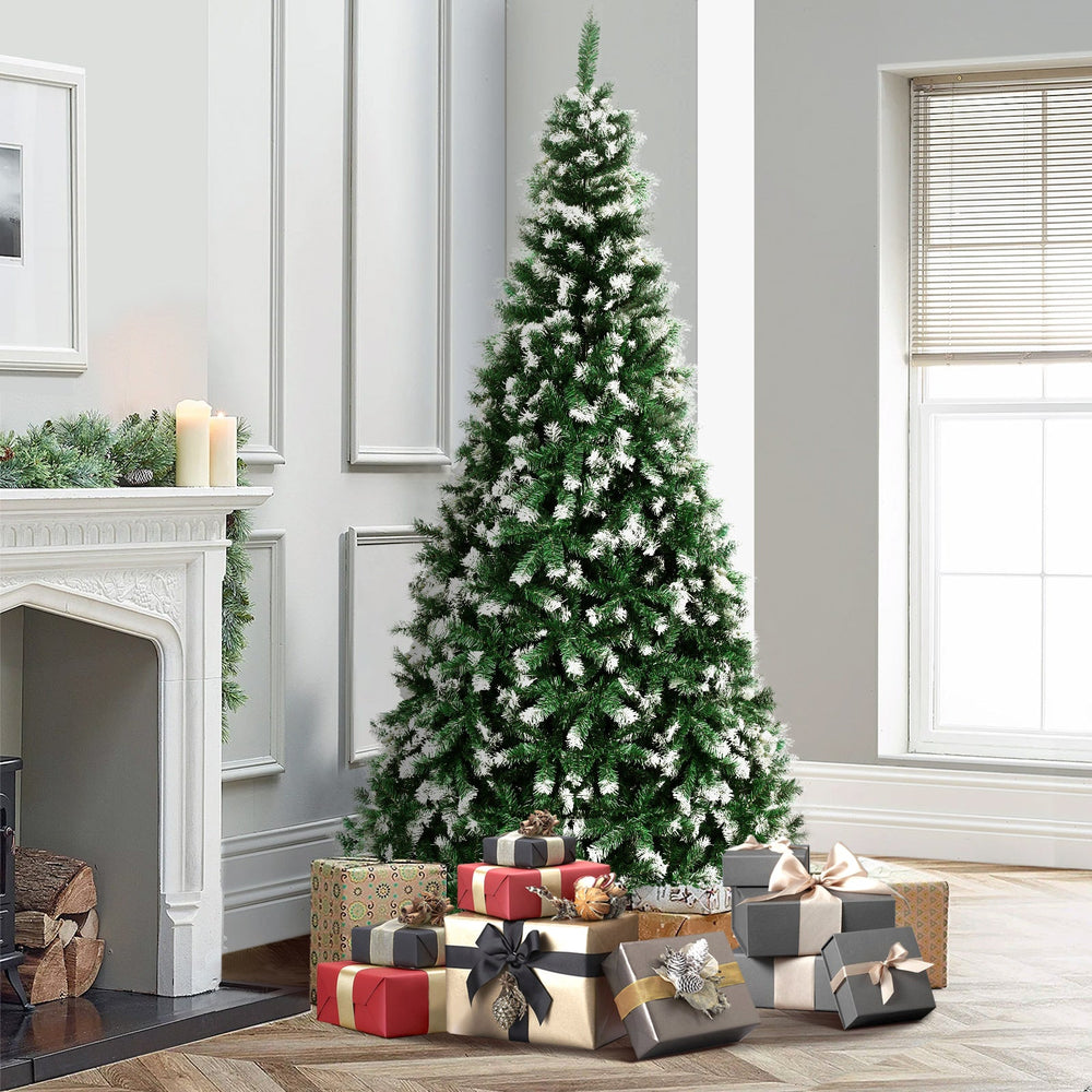 Mazam Christmas Tree 2.1M 7FT Xmas Trees Snowy Decorations Green 1000 Tips