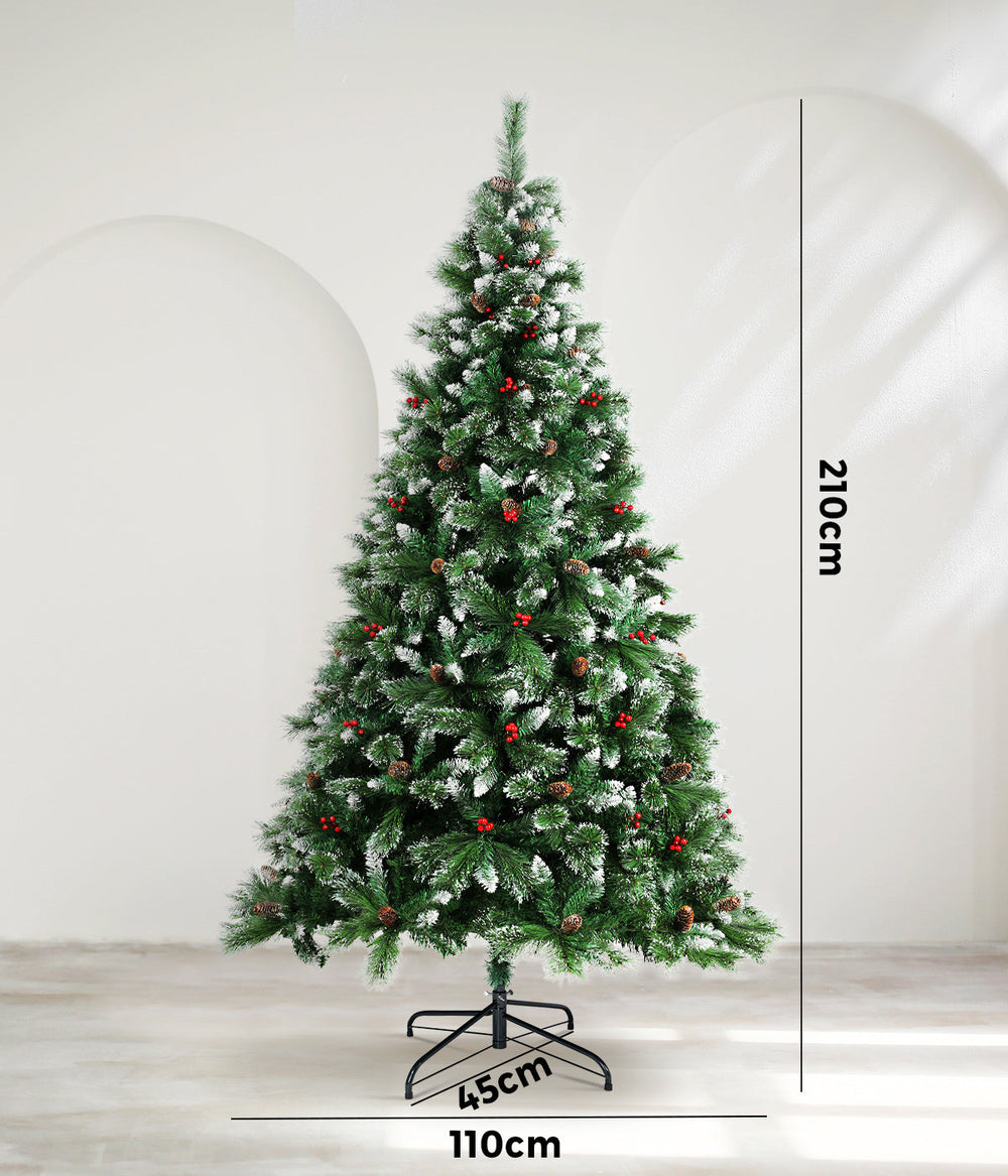 Mazam Christmas Tree 2.1M 7FT Xmas Trees Green with Ornaments Decorations