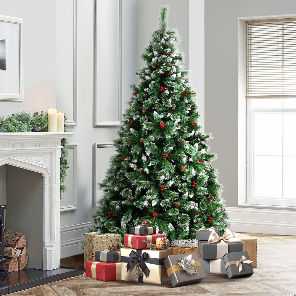 Mazam Christmas Tree 2.4M 8FT Xmas Trees Green with Ornaments Decorations