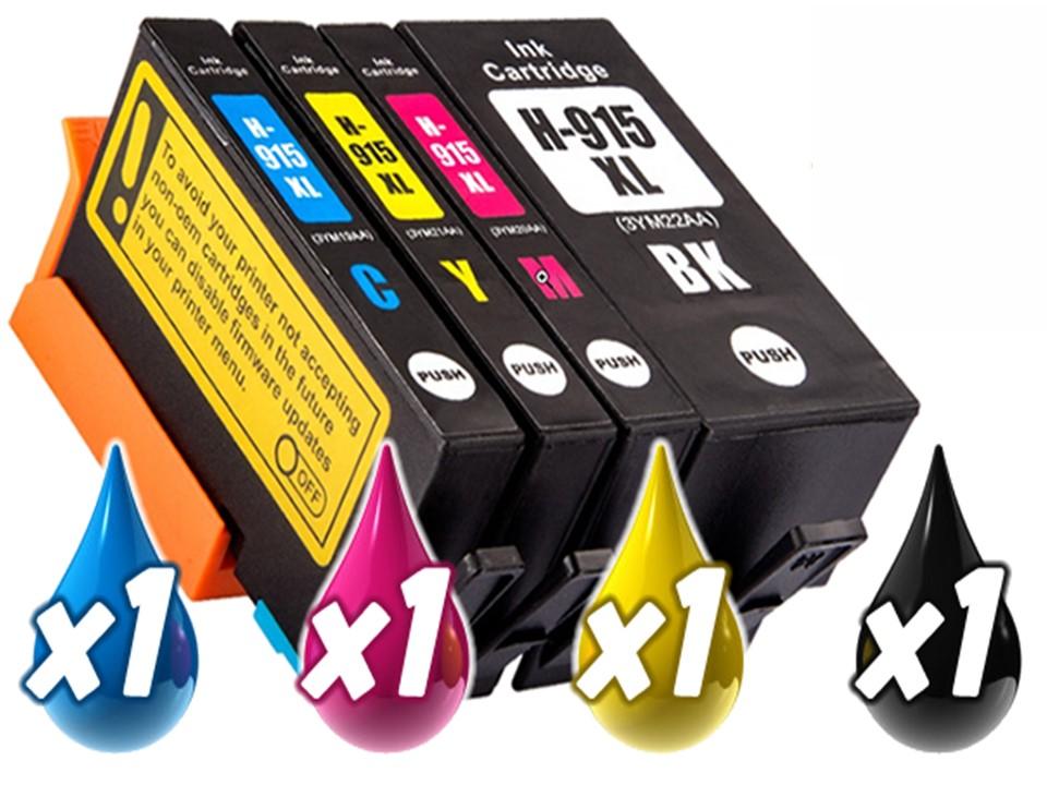 Compatible 915XL Ink Cartridges HP OfficeJet 8010 8012 8020 8022 8026 8028 8030 [4 Pack]