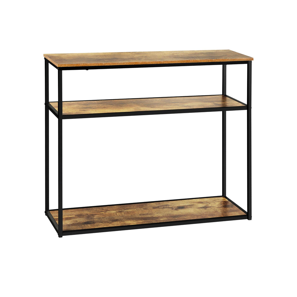 Oikiture Hall Console Table Metal Hallway Desk Entry Display Wooden Furniture