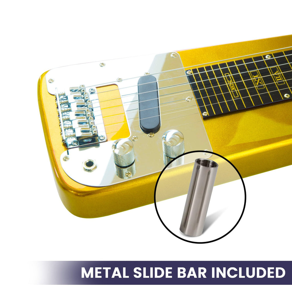 Karrera 29in 6-String Lap Steel Hawaiian Guitar - Metallic Gold