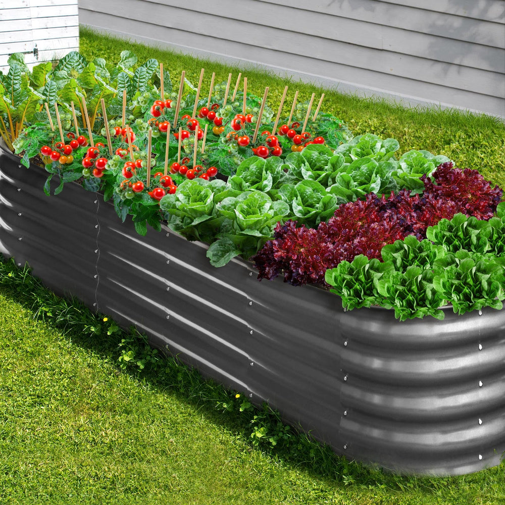 Livsip Galvanised Raised Garden Bed Steel Vegetable Planter 240X80X42CM