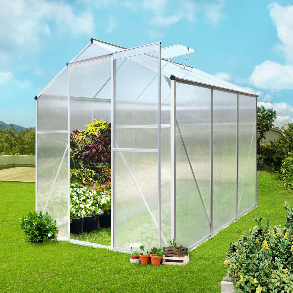 Livsip Greenhouse Aluminium Green House Shed Polycarbonate Walk in 1.9x1.9M